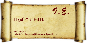 Ilyés Edit névjegykártya
